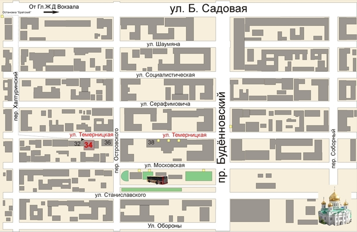 Карта расположения адвокатского кабинета в Ростове-на-Дону